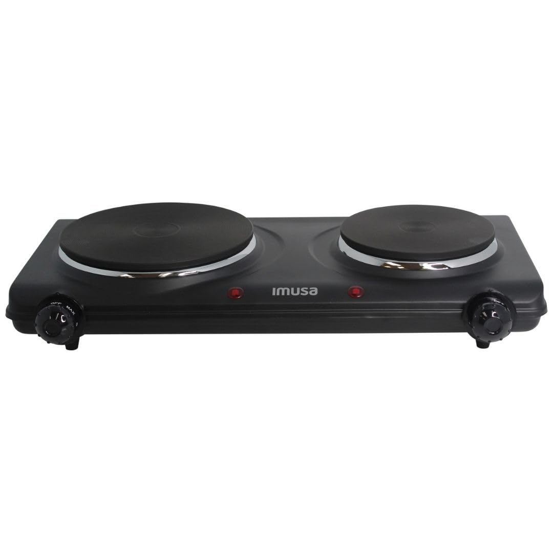 Imusa Double Electric Hot Plate With Cast Iron Plate For Cooking Or Heating, Electric Burner