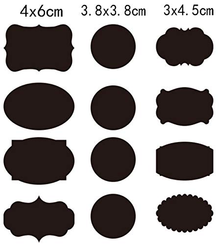 Chalkboard Kitchen Ingredients Item Labels Stickers Multi-Purpose Bulk Set (156 Pcs) - Free Chalkboard White Marker Pen - Waterp