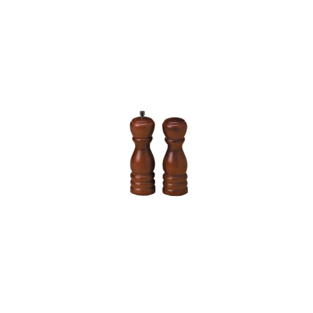 American Metalcraft 6'' Wooden Pepper Mill/Salt Shaker Set