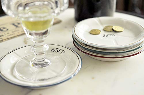 Porcelain French Absinthe Coaster/Saucer, 1F75, Lt Blue/Gold