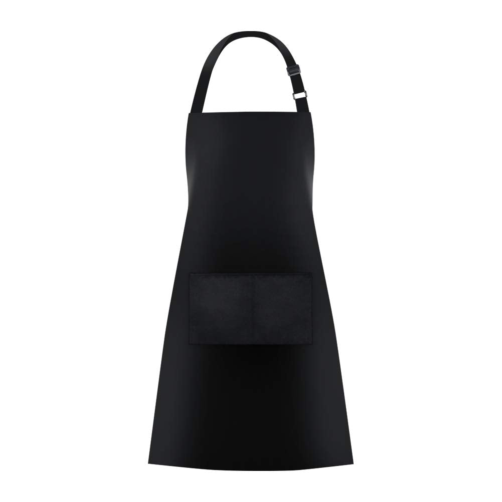 Jubatus 1 Pack Bib Aprons With 2 Pockets Cooking Chef Kitchen Apron For Women Men, Black