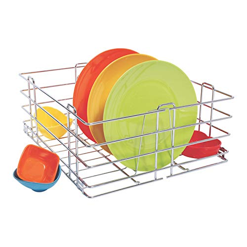 Rab Kitchen Basket Stainless Steel Thali Organizer Tray Holder Rack For Kitchen Cabinets Drawer (Code:Sapp Ss Wire Thali 8, Si