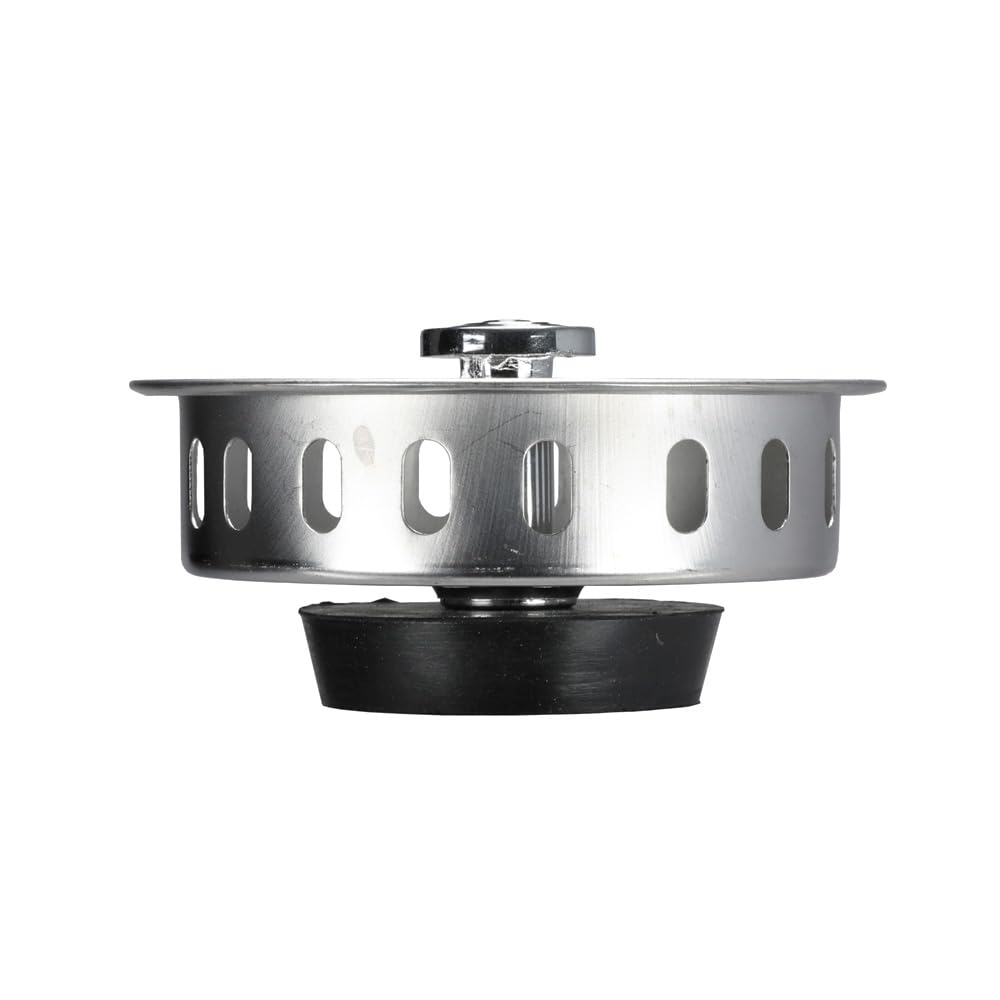 Danco 80900 Universal Basket Strainer With Drop Center Post, Stainless Steel, Chrome Plated