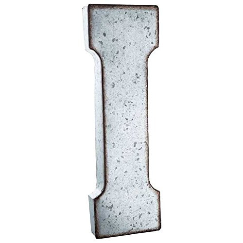 Huge 20'' Metal Alphabet Wall D  Cor Letter I Rusted Edge Galvanized Metal