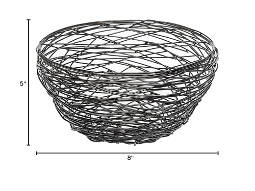 Godinger Decorative Nest Fruit Bowl Centerpiece Food Serveware 8 Inch - Black