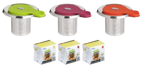 Trudeau Tea Strainer With Lid, Silver