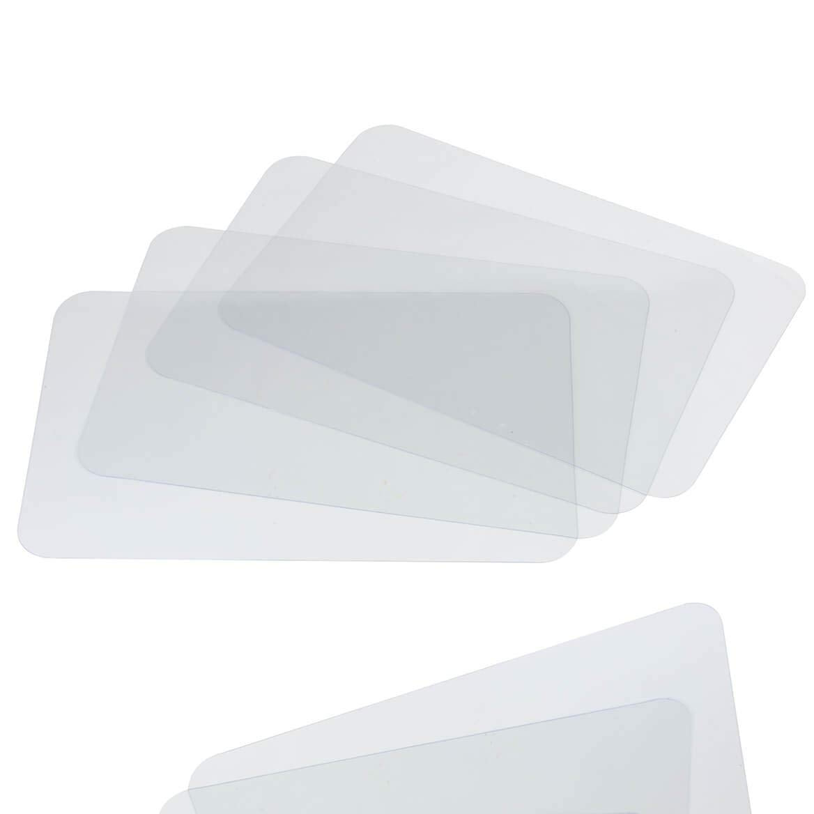 CraftyCrocodile Clear Plastic Placemats Set of 4 - Vinyl Table Protector for Dining, Kitchen, Office, Painting Table, Shelves - 