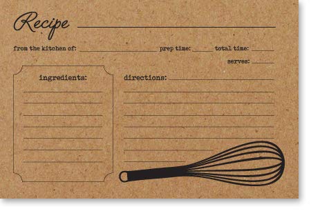 Double Sided Kraft Recipe Cards 4X6 50 Count - Card Stock