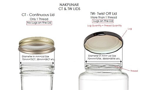 Nakpunar 24 Pcs 82Tw Black Canning Jar Lids With 6 Lugs - Bpa Free Plastisol Lined, Made In Usa