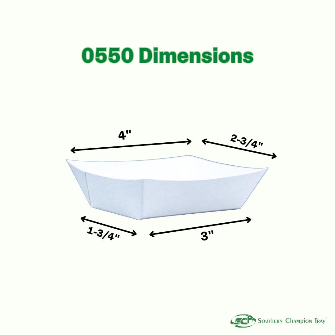 Southern Champion Tray 0550 #25 Paperboard Food Tray, 1/4 Lb Capacity, White (Pack Of 1000)