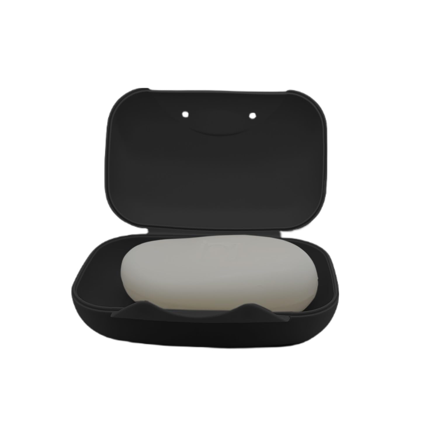 Vonpri Soap Holder Container  Portable Bar Soap Saver Scrubber Case for Bathroom and Kitchen (Black)
