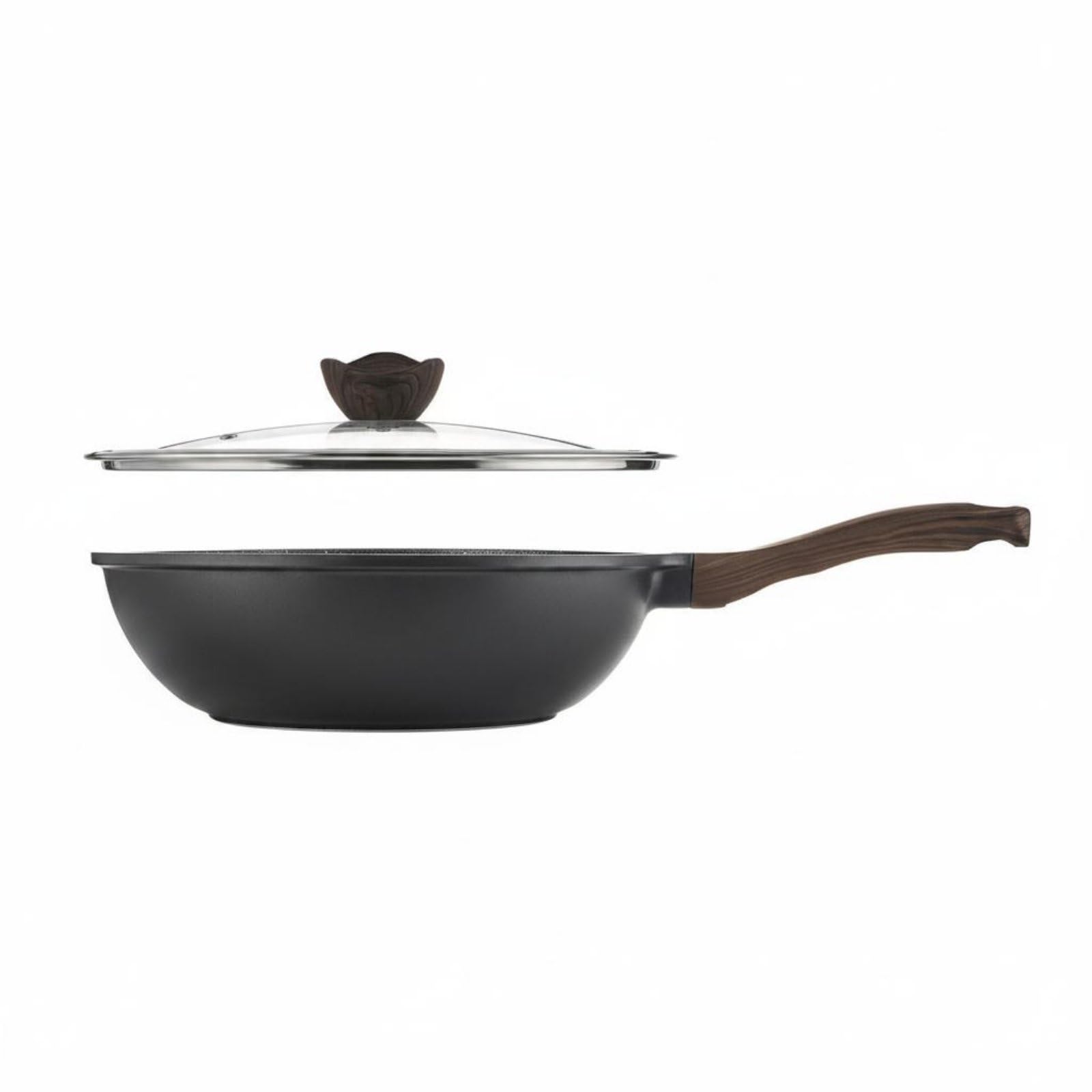 Enakshi Gas Cooktop Safe Granite Frying Pan Set Easy To Clean Nonstick Frying Pan Set For Home Cooking, Stovetop, 30Cm, Granite 
