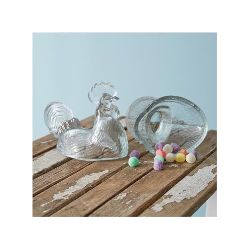Glass Rooster Candy Dish