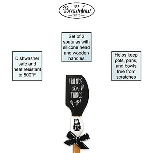 Shannon Road Gifts Classic Kitchen Dishwasher Safe Kitchen Buddies Silicone Spatulas, Set Of 2, Stir Things Up