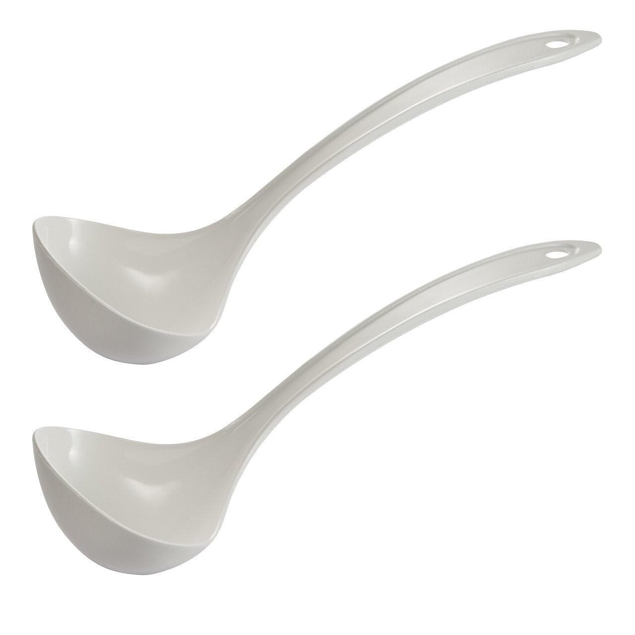 Hutzler Set of 2 LOPOL Reinforced Nylon 4oz Soup Serving Ladles, White