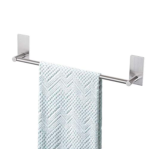 Songtec Bathroom Towel Bar 16-Inch, No Drill Stick On Towel Rack, Easy Install With Self-Adhesive, Premium Sus304 Stainless Stee