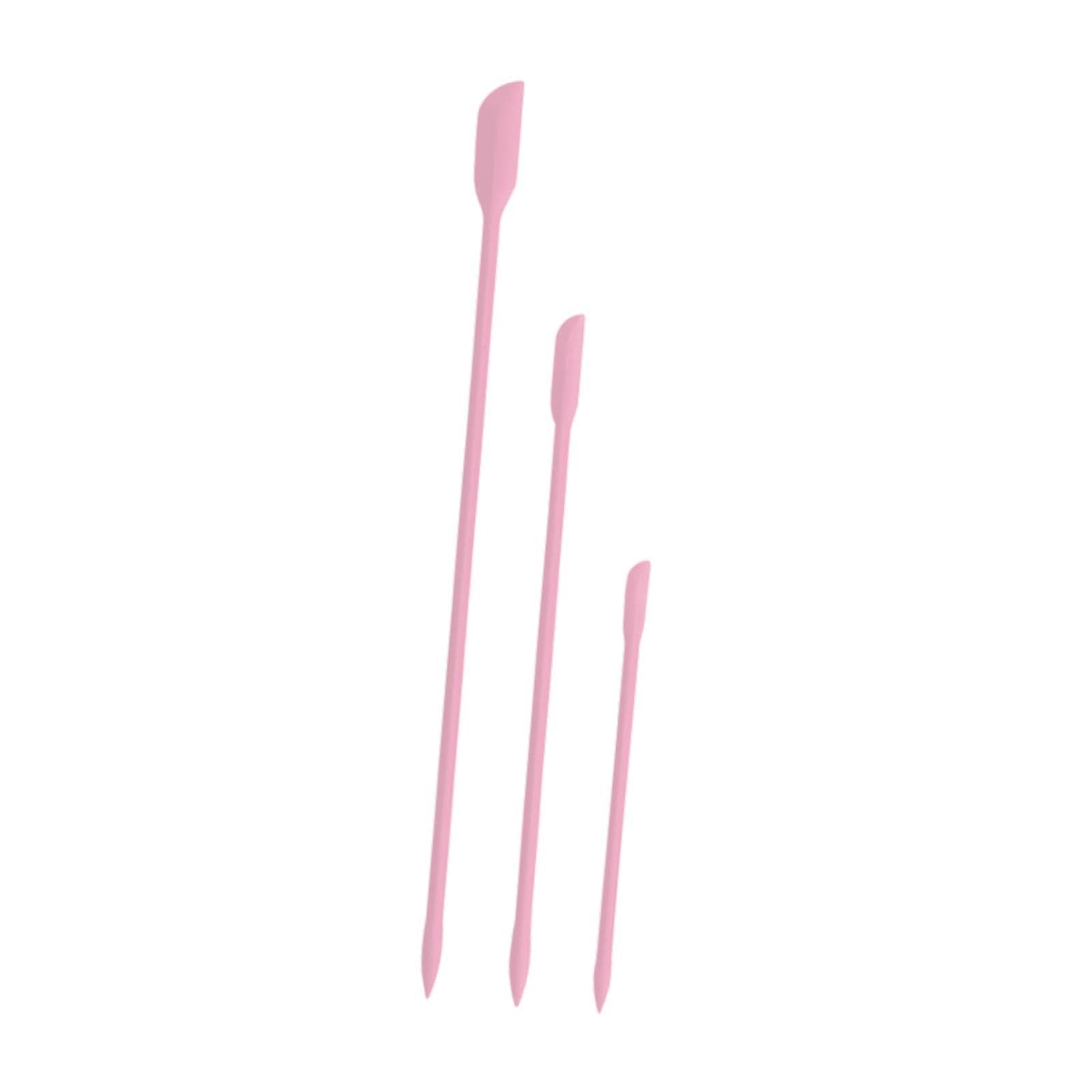 Ujeavette 3Pcs Silicone Spatula Nonstick Butter Mixer For Bottle Ketchup Peanut Butter Pink