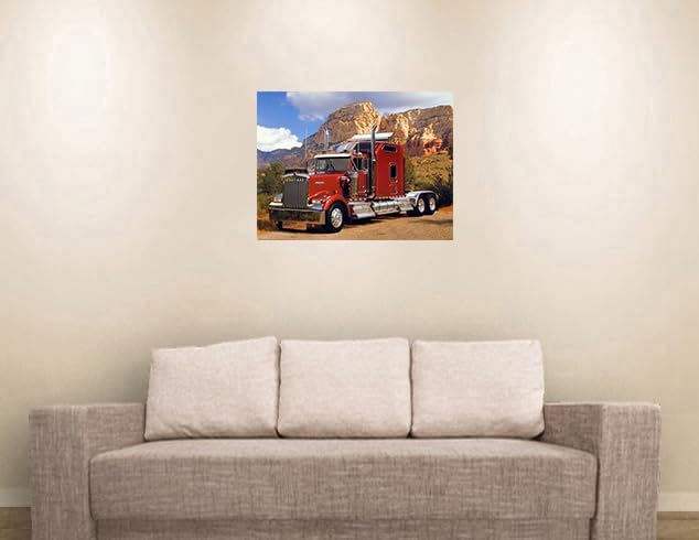 Maroon Kenworth Truck Transportation Wall Decor Art Print Poster (16X20)