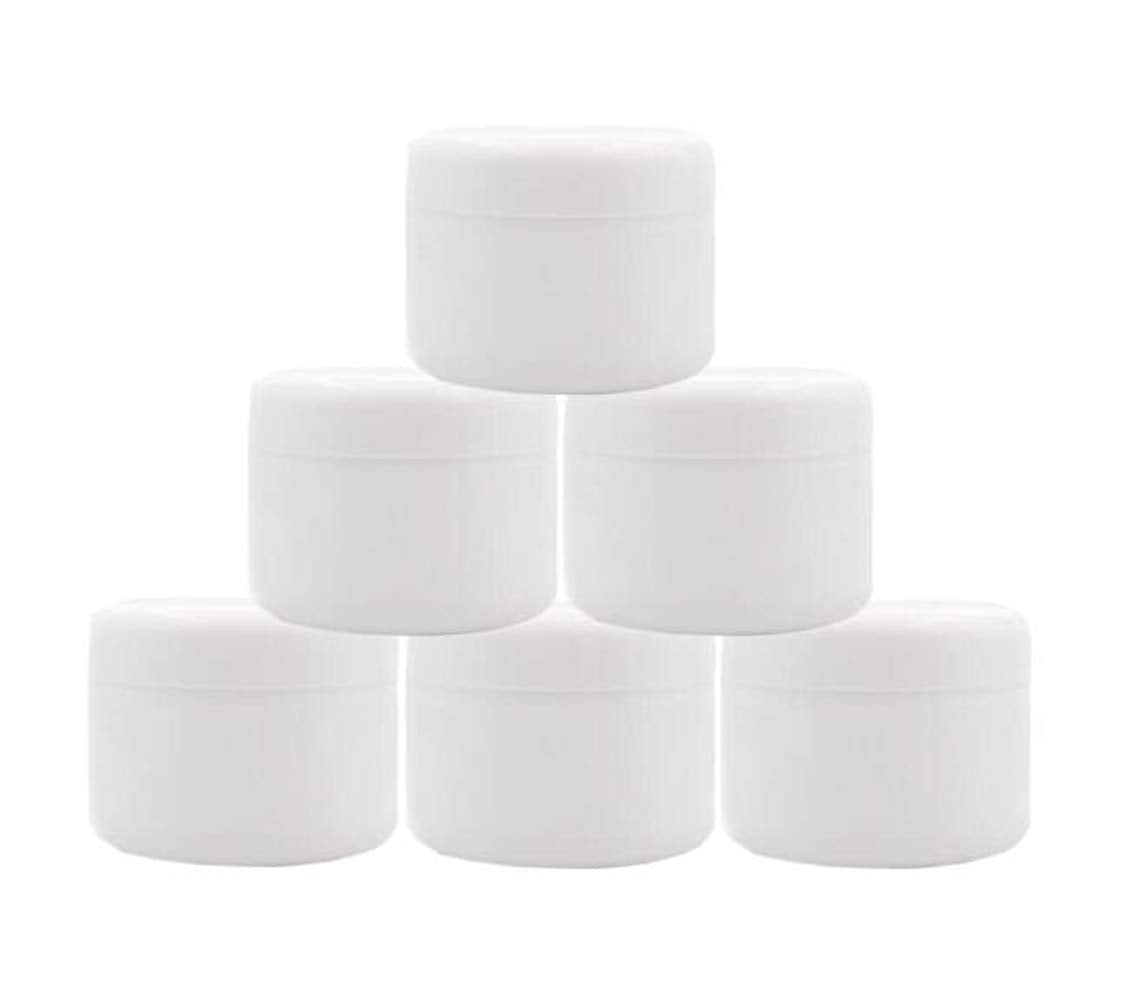 8 Oz (250G) White Plastic Jar With Dome Lid Refillable Make-Up Cosmetic Jars Empty Face Cream Lip Balm Lotion Storage Container