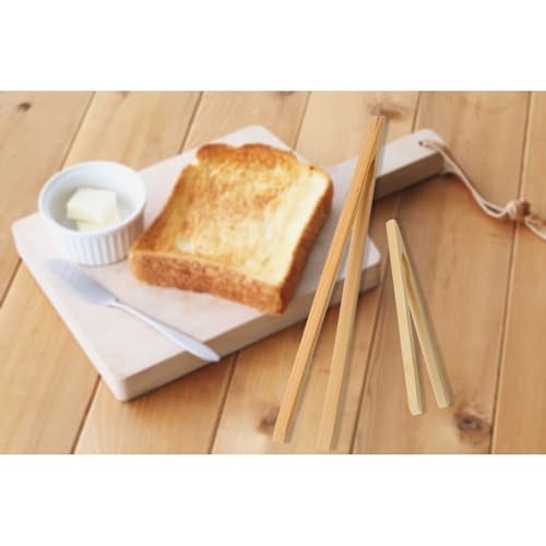 Hic Harold Import Co. Hic Toast Tongs, Natural Bamboo, 12-Inches, 12 Inch, Wood