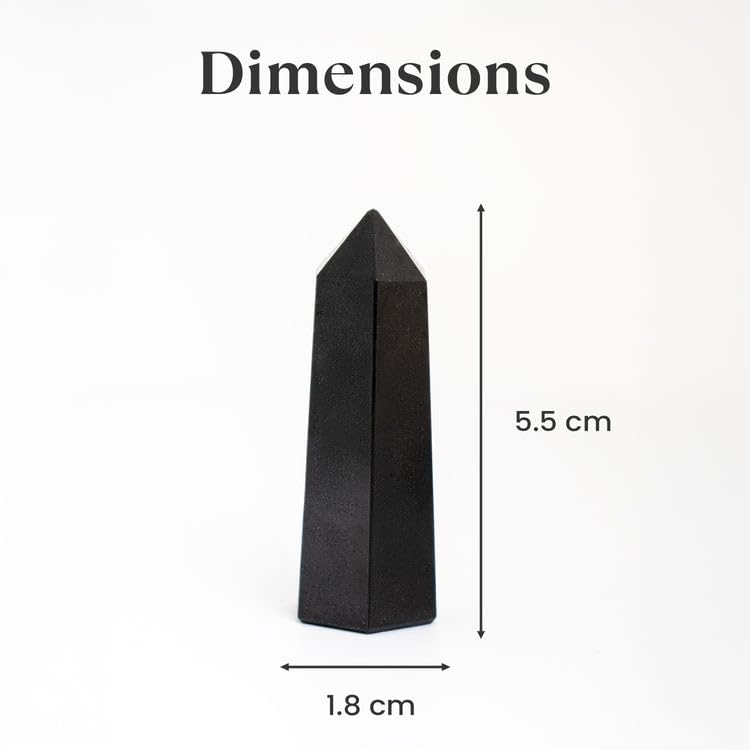 Astrotalk Black Tourmaline Crystal Tower | Natural Black Tourmaline Stone for Healing & Stress Relief | Vastu Items for Home Decor | Office Table Decoration Items | Gift for Man & Woman