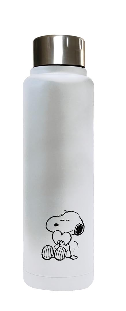 SNOOPY Love Thermos Flask, Water Bottle, Stainless Steel, Double Insulated, 6 Hours Hot Drink and 12 Hours Cold Drinks, 500 ml, 