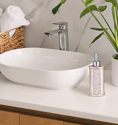 Zahari Home Sinatra Soap Dispenser/Lotion Pump Unique Design Bling Glass Mosaic D  Cor, Blush