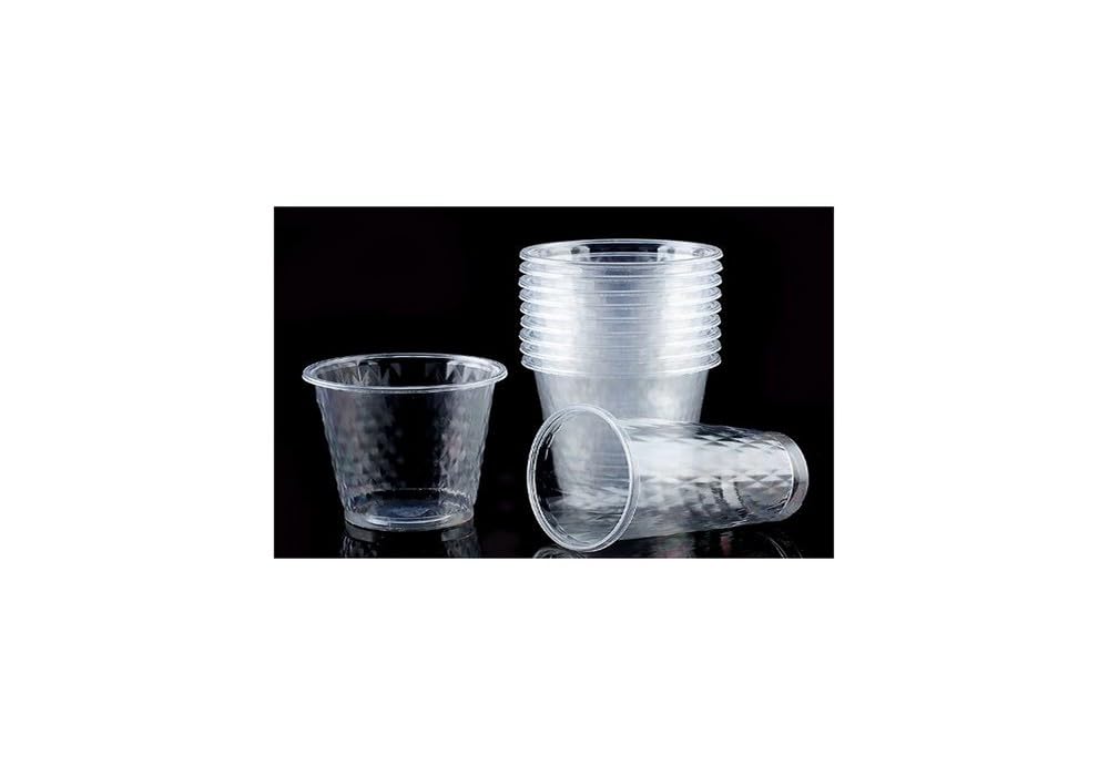 Decorline Elegant Clear Plastic Diamond Cups - 8 Oz (Pack Of 24) - Stylish & Sturdy Disposable Drinkware - Perfect For Parties &