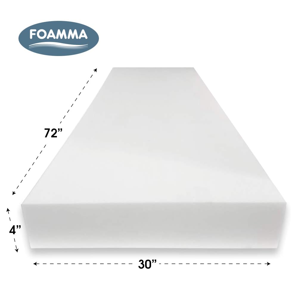 Foamma 4    X 30    X 72    Truck, Camper, Rv High-Density Bunk Mattress Foam Replacement, Made In Usa, Comfortable, Travel Trai