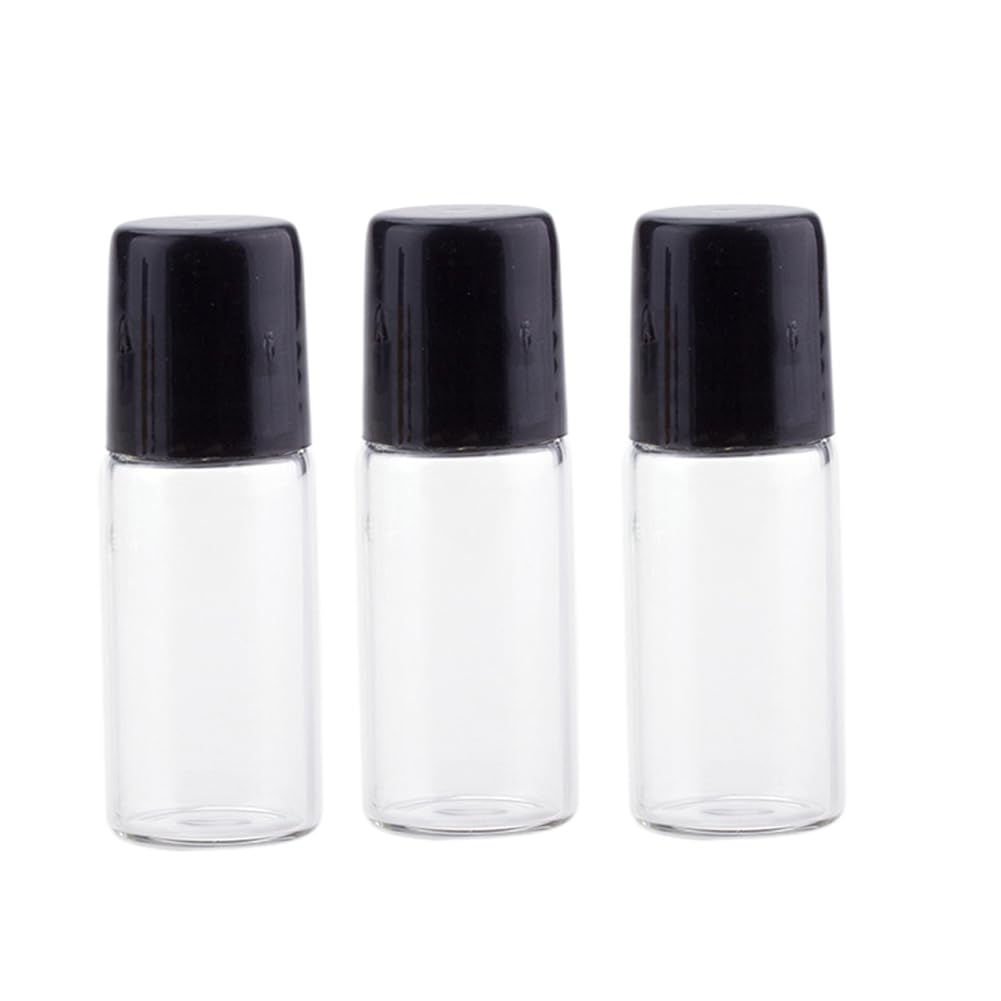 Wresty 25 Pcs Clear Glass Mini Roll On Bottles Empty Essential Oil Roller Ball Bottles Perfume Lip Blam Cosmetic Sample Vials Ro