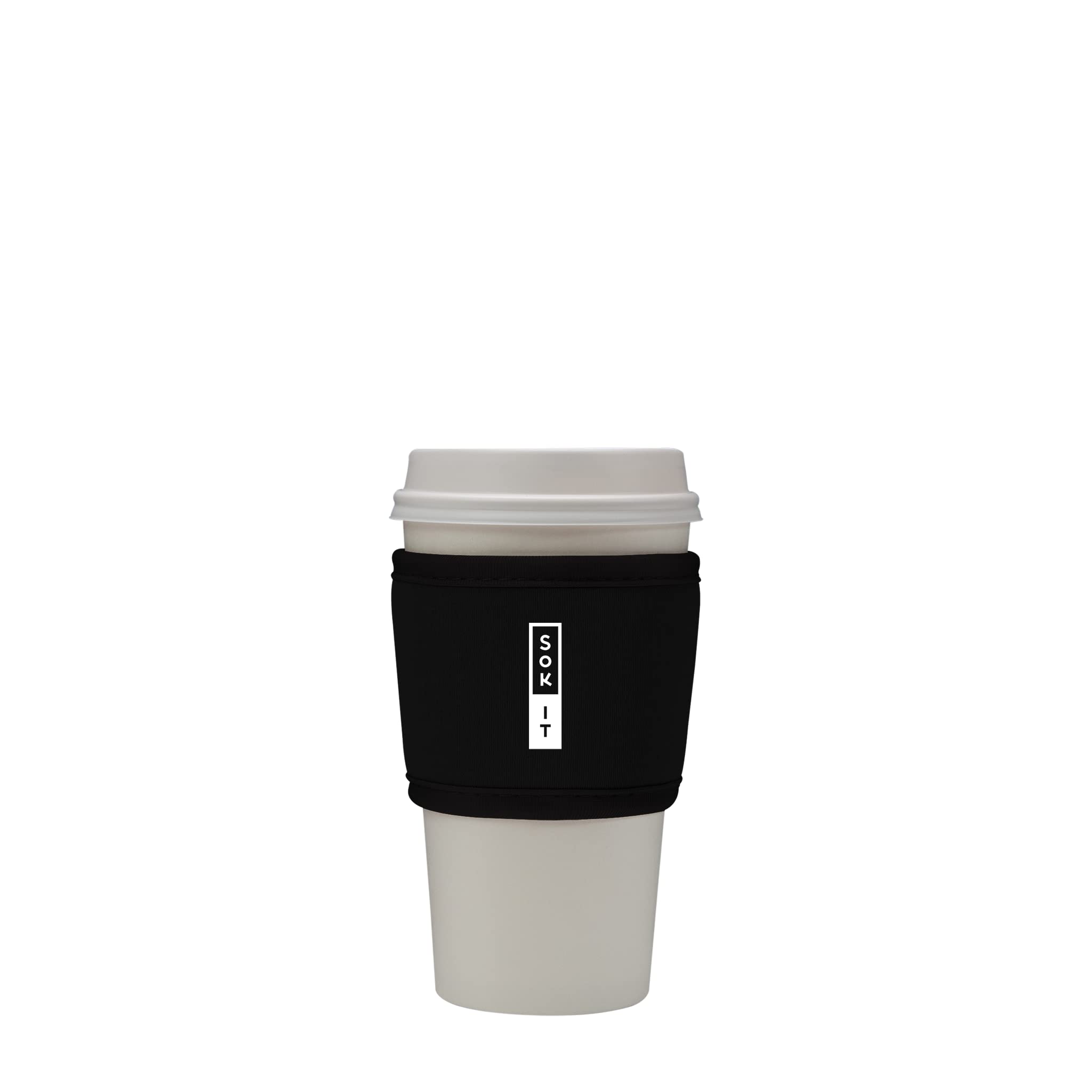 Sok It Hot Sok Coffee & Tea Reusable Insulated Neoprene Cup Sleeve (Black)