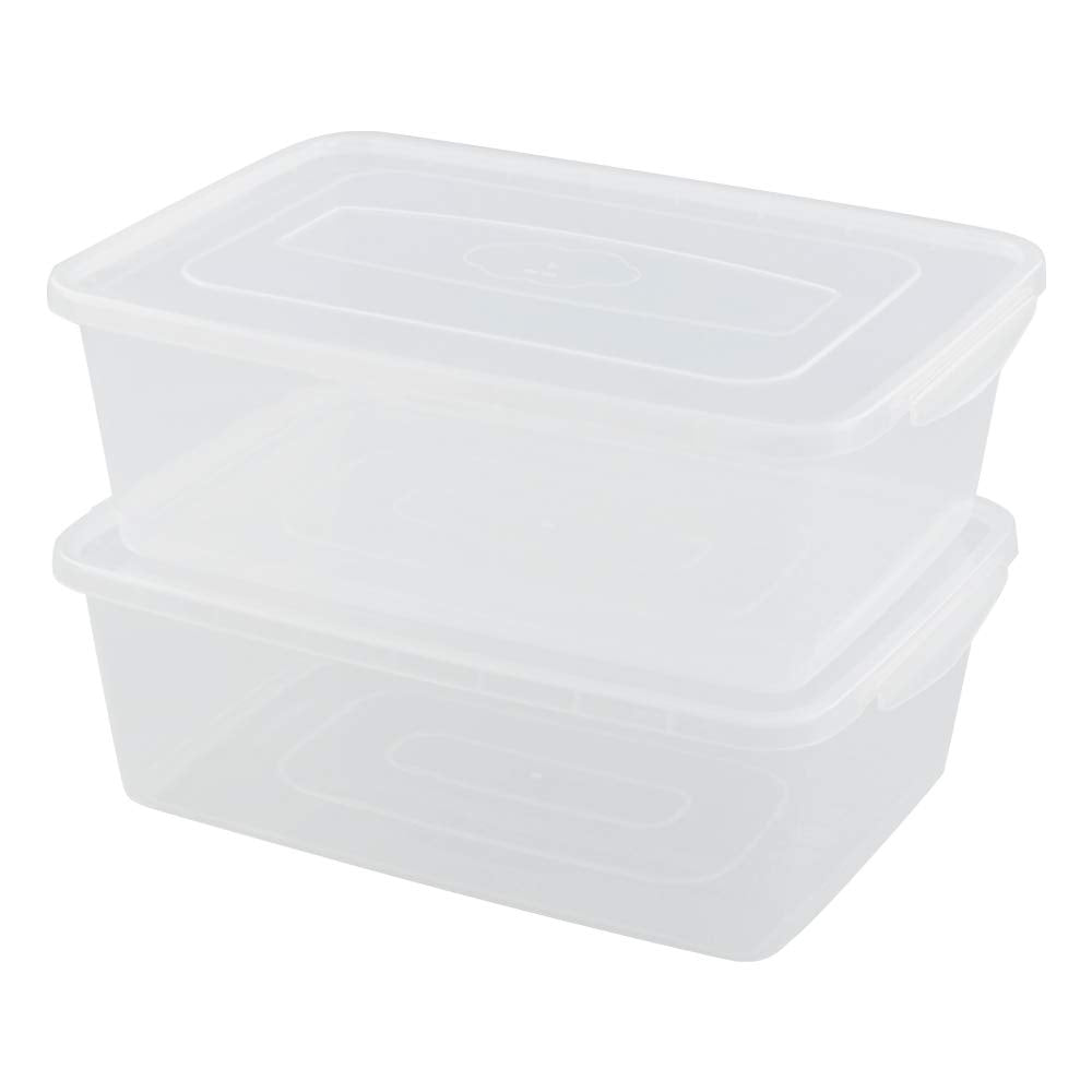 Farmoon 16 Quart Clear Storage Bin, Plastic Latch Containers/Boxes With Lid, 2 Packs