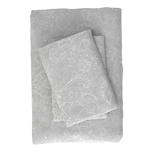 Huesland By Ahmedabad Cotton 210 Tc Single Bed Sheet Cotton With 1 Pillow Cover  Grey & White