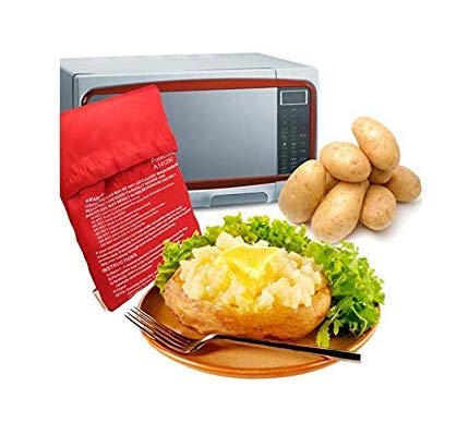 4 Pcs Reusable Red Microwave Potato Bag Potato Cooker Potato Baking Pouch Perfect Bake Potatoes Just In 4 Minutes