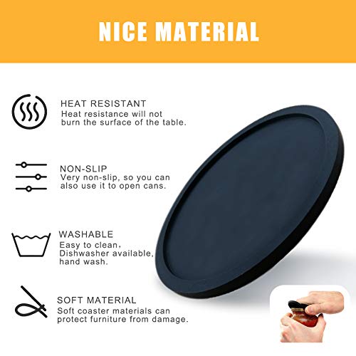 Silicone Drink Coasters Set Of 4, Non-Slip Cup Coasters, Heat Resistant Cup Mate, Soft Coaster For Tabletope Protection, Furnitu