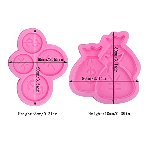 Cestony 2Pcs/Set Purse And Money Silicone Molds For Diy Cake Fondant Biscuit Cookies Sugar Pudding Chocolate Hard Candies Desser