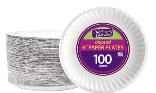 Nicole Home Collection White Paper Plates (6 In - 100 Count)