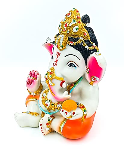 Atut Ganesh Idol In Big Size For Home Temple (Multicolour, Unbreakable- 21.5 Cm)