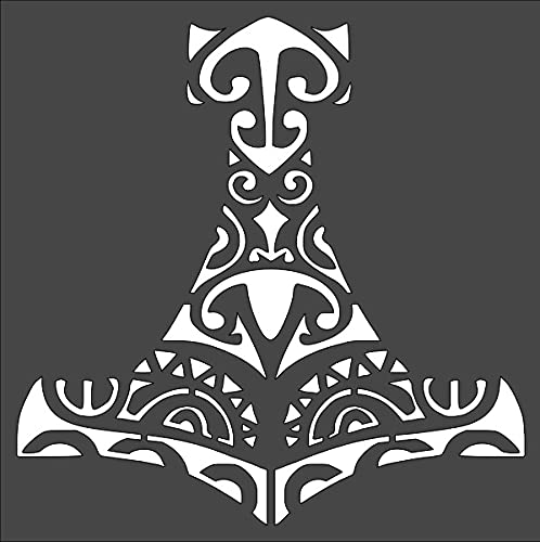 Kachi Pencil Art & Craft Layering Stencil, Viking Hammer 8X8 In Crafts, Arts, Scrapbooking  Painting On The Wall, Wood, Glass A