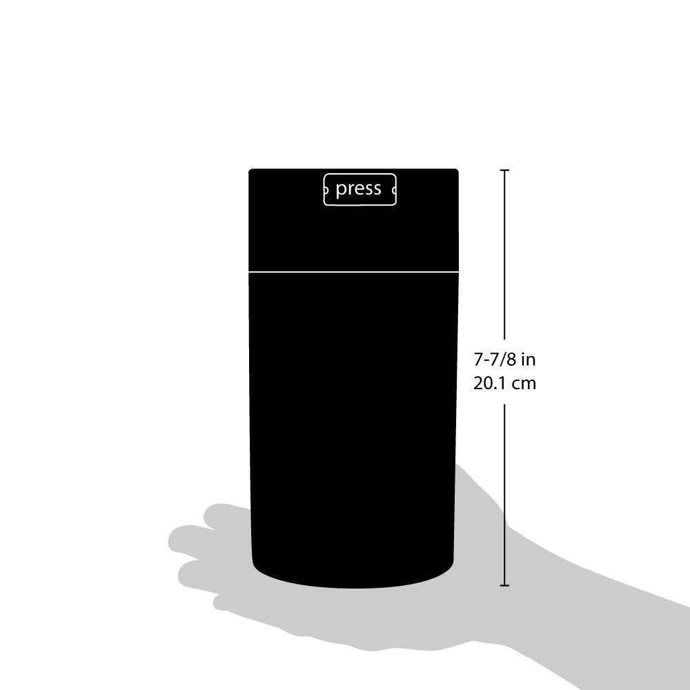 Tightpac America, Inc. - Tv4-Cbk Tightvac - 3 To 12 Oz Vacuum Sealed Storage Container, 1.3-Liter/1.1-Quart, Black Cap & Clear B