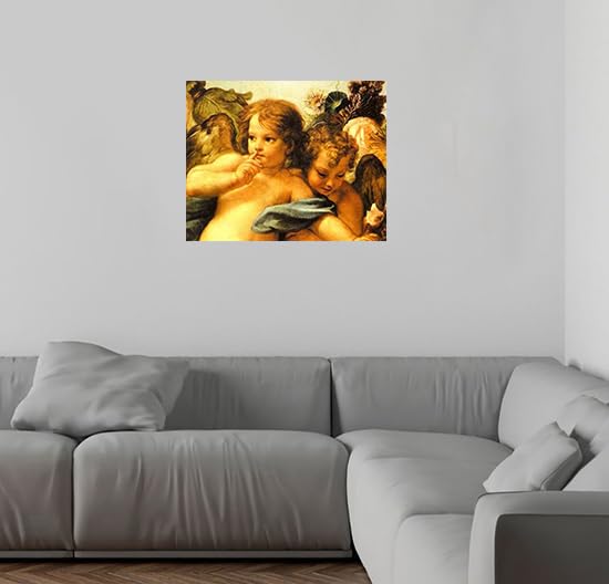 Little Angels Wall Decor Cherubini Picture Sistine Madonna Raphael Art Print Poster (16X20)