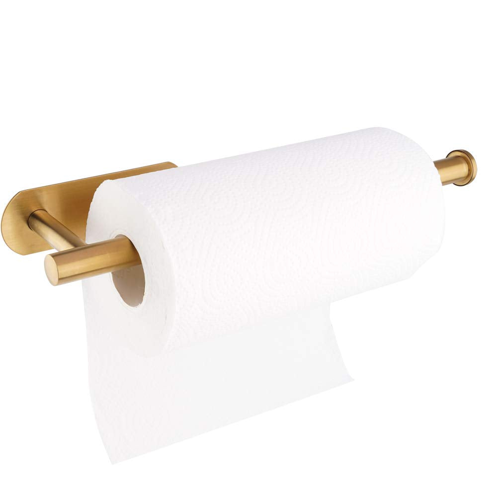 Self Adhesive Paper Towel Holder ?2021 Upgraded?- Under Cabinet Paper Towel Rack For Kitchen, Sus304 Brushed Stainless Steel, 12