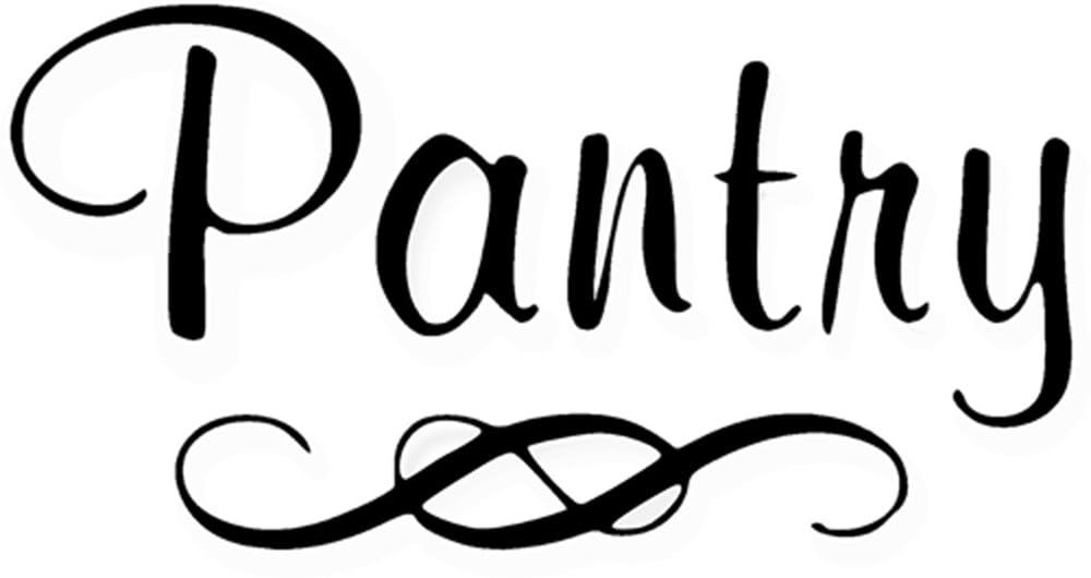 H-Tradings Pantry Decal With Single Swirl - Vinyl Art Wall Decal For The Home Or Kitchen Pantry - 8'' W X 4.5'' H (Black)