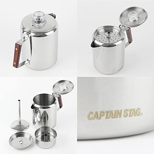 Captain Stag 18-8 Stainless Steel Percolator 3 Cup M-1225
