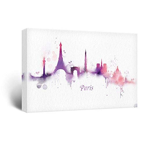 Wall26 Canvas Wall Art - Impressionism Watercolor Style City Landscape Of Paris - Giclee Print Gallery Wrap Modern Home Art Read