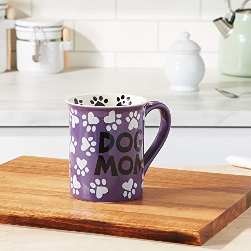 Enesco Our Name Is Mud Dog Mom, 16 Oz. Stoneware Mug, 1 Count (Pack Of 1), Multi Color