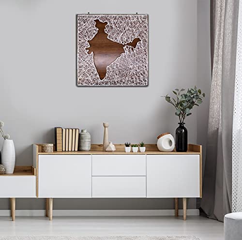 VAH India Filled String State Decorative Wall Hanging Thread Art For Wedding Gift, Anniversary Gift, Birthday Gift (30 CM X 30 C