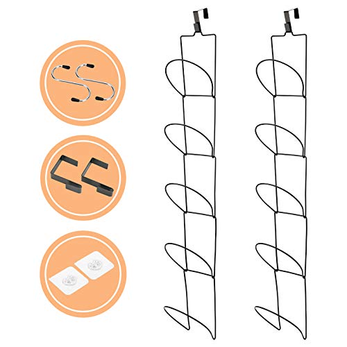 Livememory Hanging Hat Rack, Hanging Wig Rack Baseball Caps Hat Racks For Door, Wall, Closet, Bathroom, 10Pcs (Black)