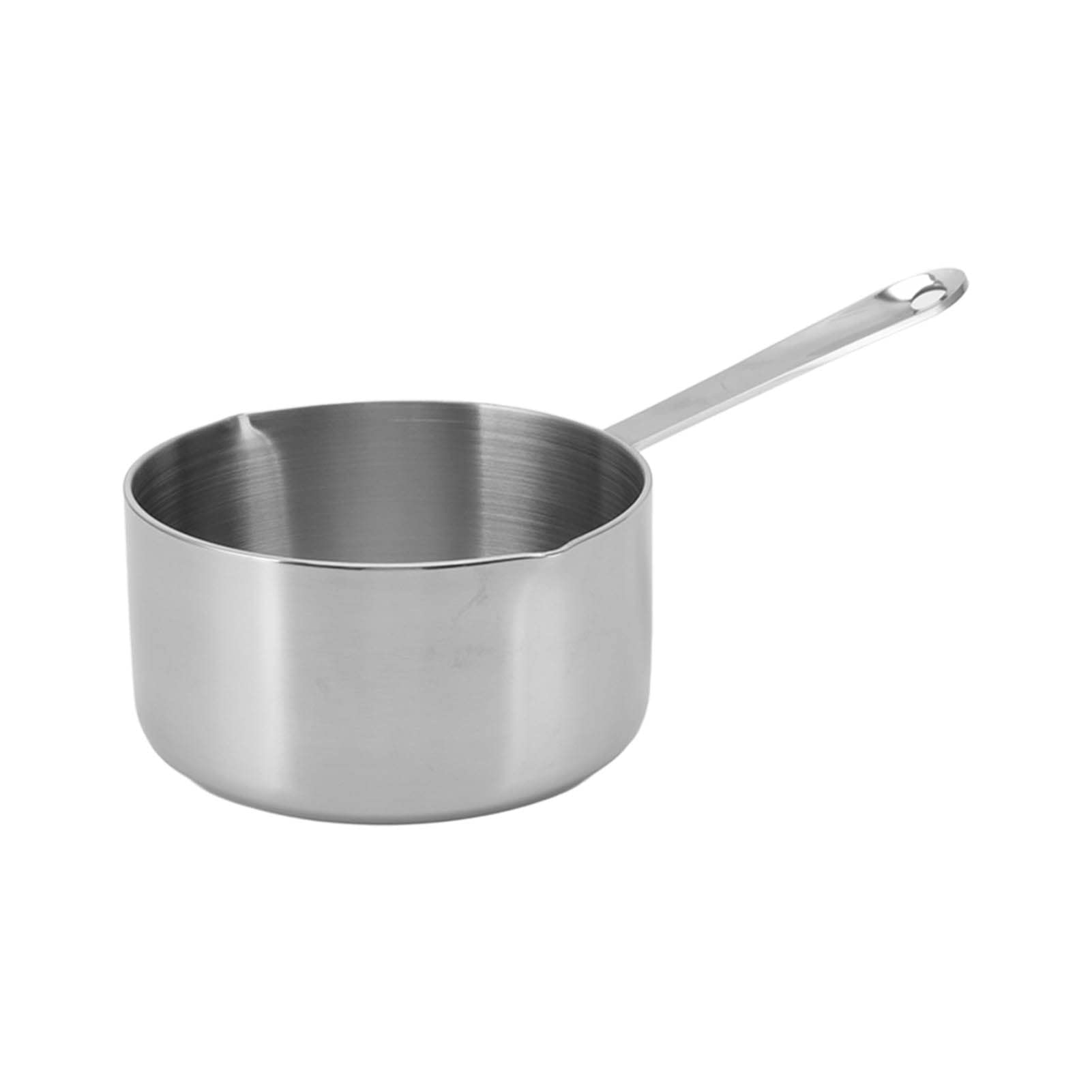 316 Stainless Steel Pot Saucepan With Pour Spout Stainless Steel Butter Warmer Flat Bottom Milk Pot With Double Diversion Mouth 