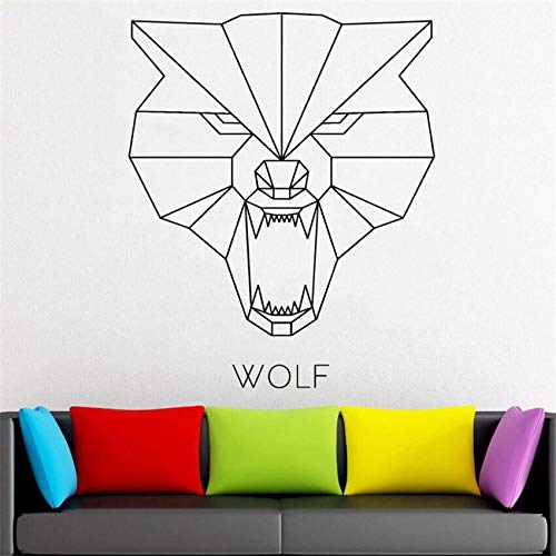 Gadgets Wrap Geometric Wolf Head Origami Vinyl Sticker Animal Wall Decoration Fashion Decoration
